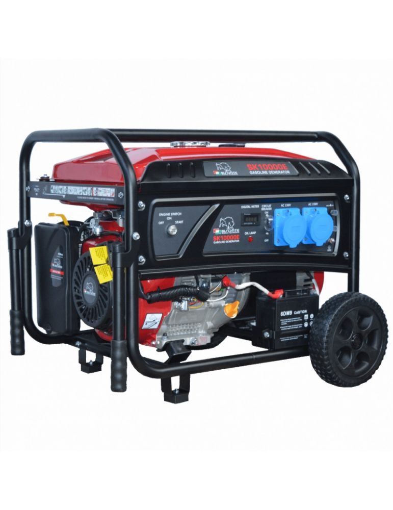 Generator de curent BISONTE SK10000E putere maxima 8,0 kW 230V pornire electrica si roti
