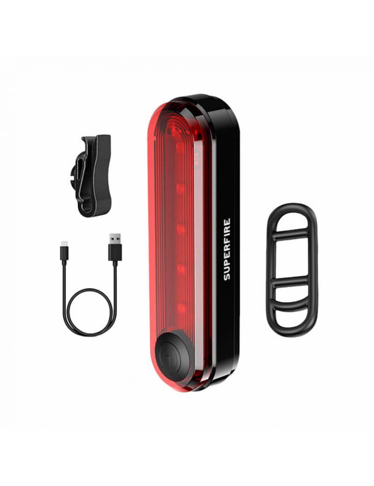 Superfire Lumină spate pentru biciclete Superfire BTL01, USB, 230mAh