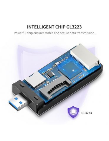 Ugreen 50541 cititoare de carduri USB 3.2 Gen 1 (3.1 Gen 1) Oțel