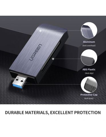 Ugreen 50541 cititoare de carduri USB 3.2 Gen 1 (3.1 Gen 1) Oțel