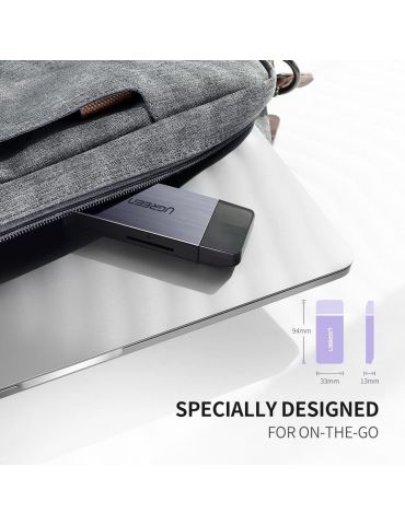 Ugreen 50541 cititoare de carduri USB 3.2 Gen 1 (3.1 Gen 1) Oțel