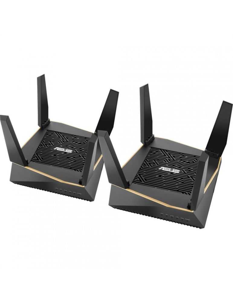 Kit Router wireless Asus RT-AX92U, 4804 Mbit/s, AX6100, WiFi 6, Tri Band, 4 antene, 2 buc.
