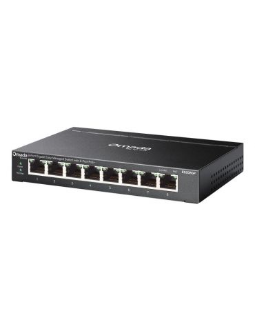 TP-Link Omada ES208GP switch-uri Gestionate L2 Gigabit Ethernet (10 100 1000) Power over Ethernet (PoE) Suport DIN rail Negru