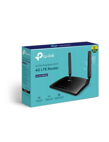 TP-Link Archer MR200 router wireless Fast Ethernet Bandă dublă (2.4 GHz  5 GHz) 4G Negru
