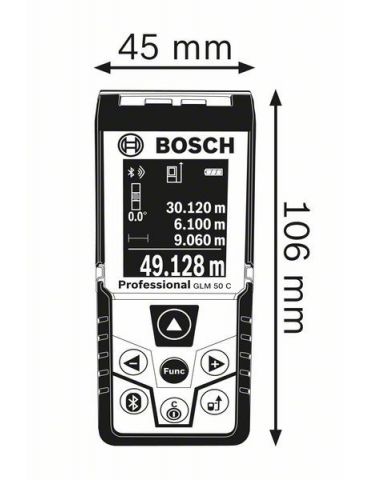 Bosch GLM 50 C Professional Telemetru laser Negru, Albastru 50 m