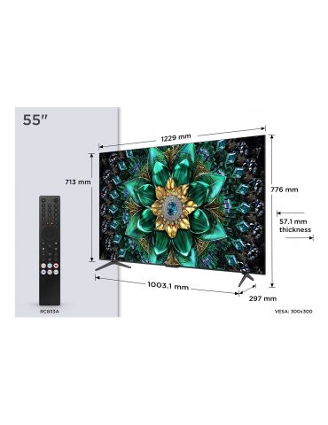 TCL Q6C 55Q6C televizor 139,7 cm (55") 4K Ultra HD Smart TV Wi-Fi Metalic - Tik.ro