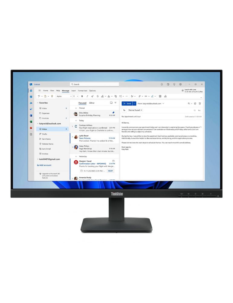 Lenovo ThinkVision S24-4e monitoare LCD 60,5 cm (23.8") 1920 x 1080 Pixel Full HD LED Negru