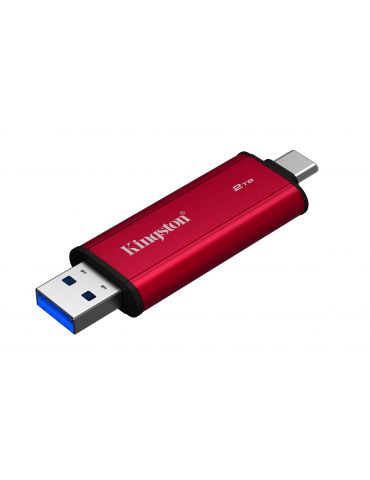 Kingston Technology Dual Portable 2 TB USB Type-A   USB Type-C 3.2 Gen 2 (3.1 Gen 2) Negru, Roşu