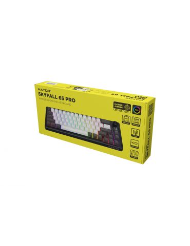 HATOR Skyfall Pro Wireless 65 tastaturi Gaming USB + RF Wireless + Bluetooth QWERTY Engleză SUA Negru, Gri