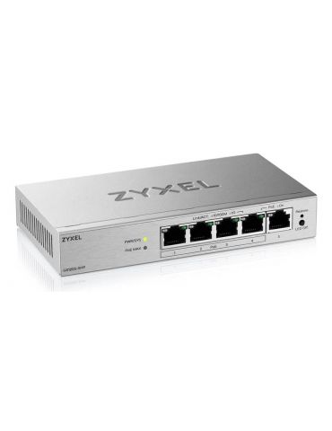 Zyxel GS1200-5HPV3 Gestionate L2 Gigabit Ethernet (10 100 1000) Power over Ethernet (PoE) Suport Spaţiul de lucru Gri