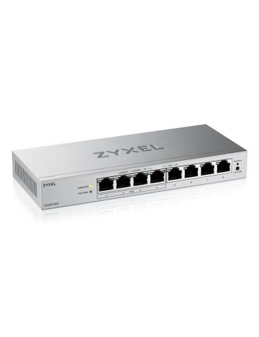 Zyxel GS1200-8HPV3 Gestionate L2 Gigabit Ethernet (10 100 1000) Power over Ethernet (PoE) Suport Spaţiul de lucru Gri