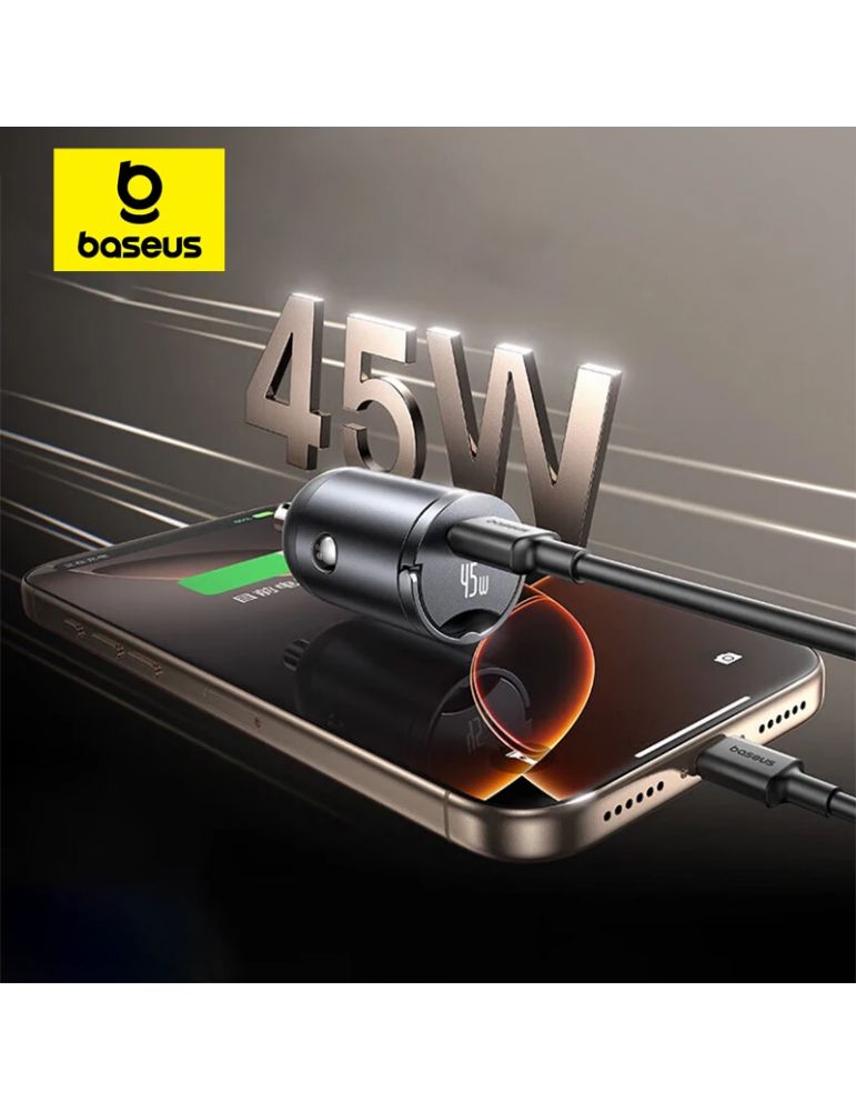 Baseus INCARCATOR auto Baseus PrimeTrip VP2, Quick Charge 45W, 1 x USB Type-C, pt. bricheta auto, include cablu USB Type-C la USB Type-