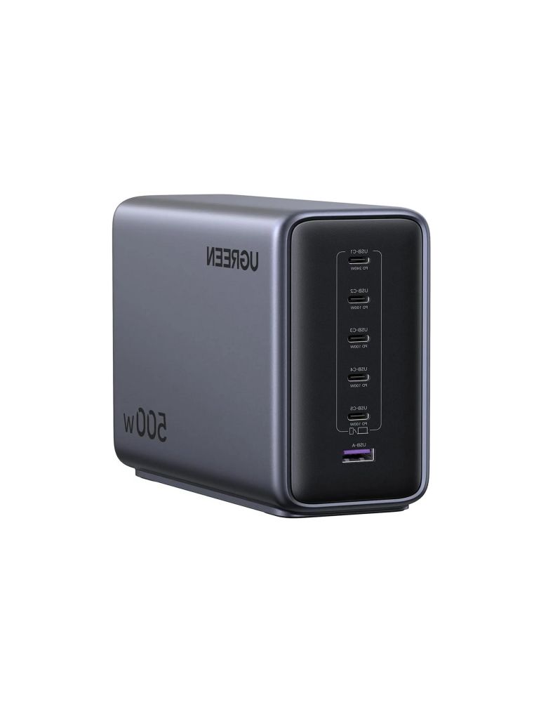 INCARCATOR retea Ugreen, "X759" Quick Charge 3.0, PD3.1, GaN, 500W, 5 x USB Type-C, 1 x USB, gri "55550" (timbru verde 0.18 lei)