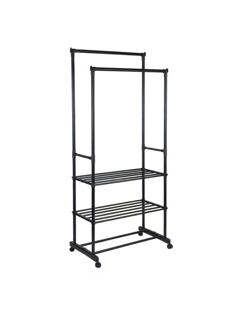 Clothing & Closet Storage SUPORT HAINE DUBLU CU POLI?E - 78.5X41.5X165CM / 15KG
