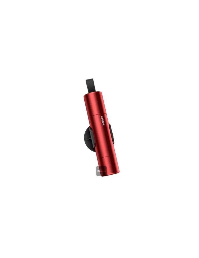 Baseus DISPOZITIV URGENTE auto Baseus, ciocan spart geamul + cutter centura, rosu "CRSFH-09" - 6953156210547