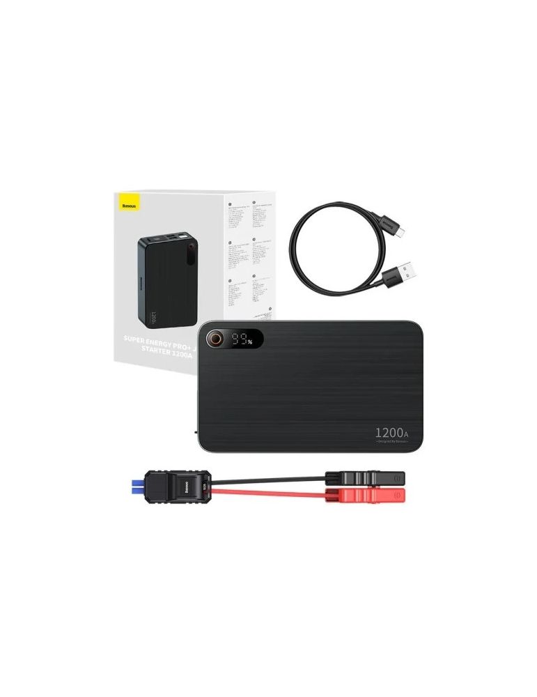 STARTER auto Baseus Super Energy Pro+, pentru pornire baterie auto 12000mAh, 1200A, USB, negru "C00245700111-00" - 6932172630256