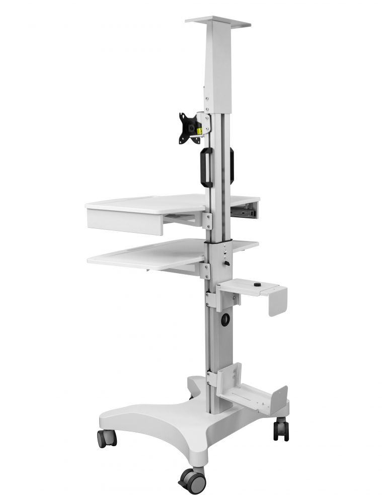 Office Supplies Coloana si baza pentru statie de lucru mobil premium Blackmount MED04-1, 17-32′′, max.10kg, reglabil pe inaltime, alb
