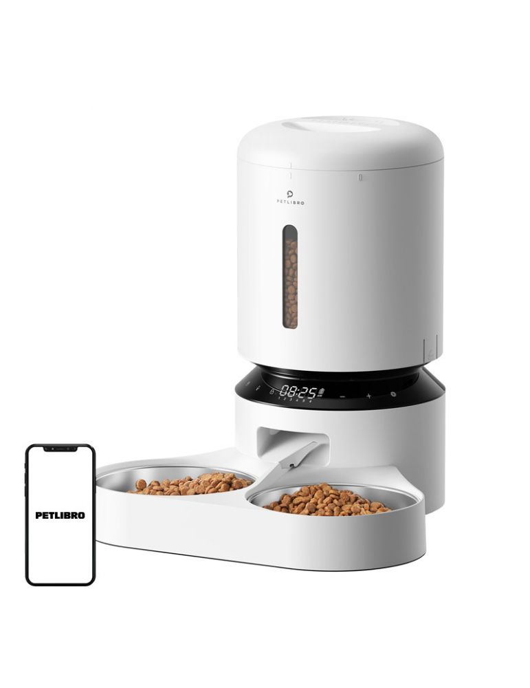 Pet Bowls, Feeders & Waterers Petlibro Granary dozator de hrană cu bol dublu 5L (alb)