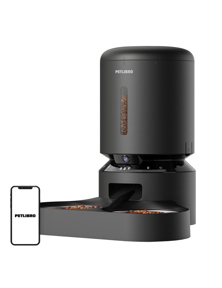 Pet Bowls, Feeders & Waterers Petlibro Granary dozator de kama cu cameră și bol dublu, 5L (negru)