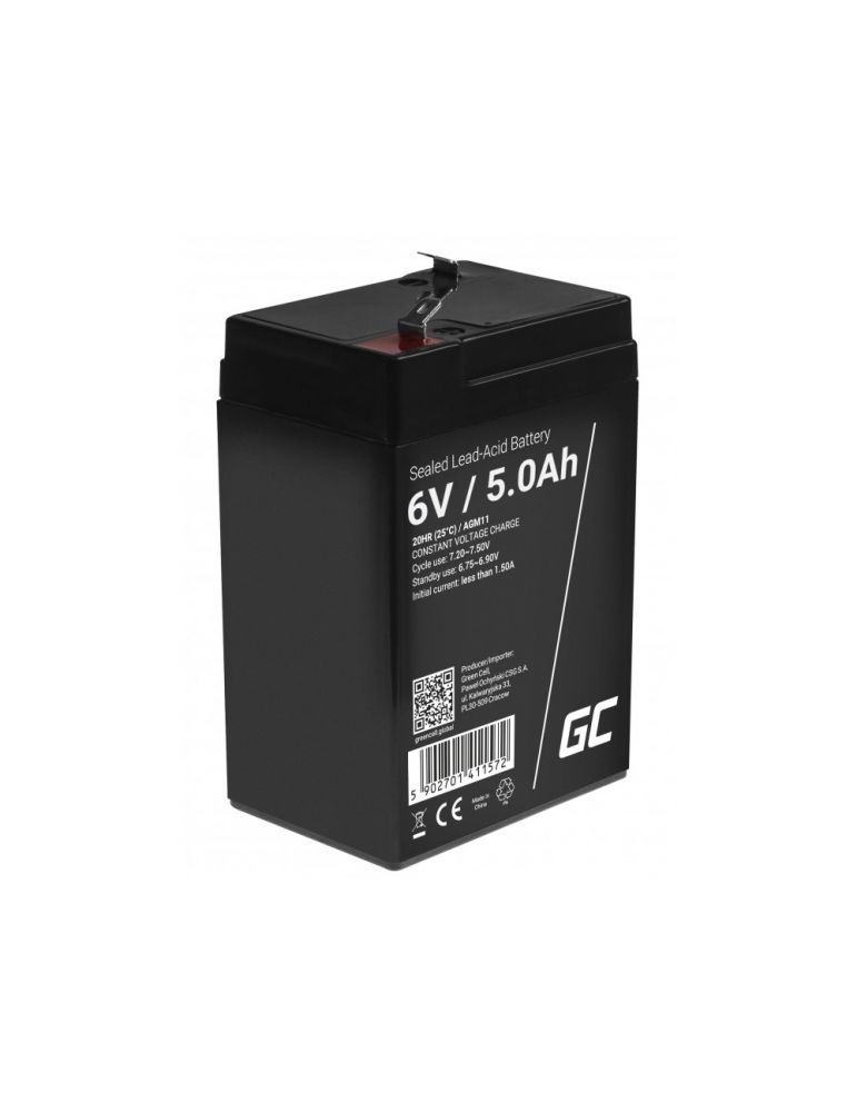 UPS Batteries Acumulator plumb acid GreenCell 6V 5AH, terminal F1/T1, AGM11
