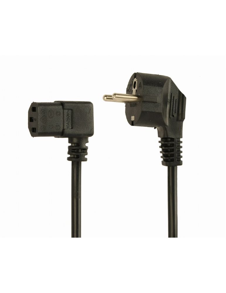 CABLU alimentare GEMBIRD 1.5m, intrare Shucko, iesire C13, 10A, 90 grade, certificare VDE, black, "PC-186A-VDE1B-1.5M"