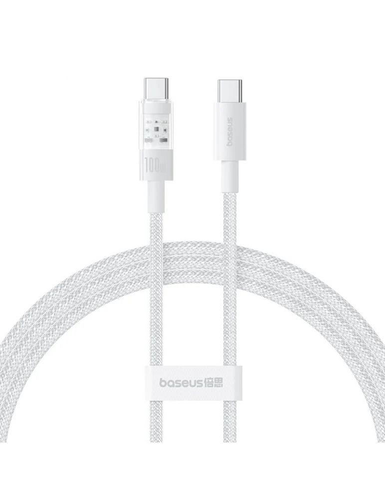 Storage & Data Transfer Cables CABLU alimentare si date Baseus Gem, Fast Charging Data Cable pt. smartphone, USB Type-C la USB Type-C 100W, 2m, alb "P103730002