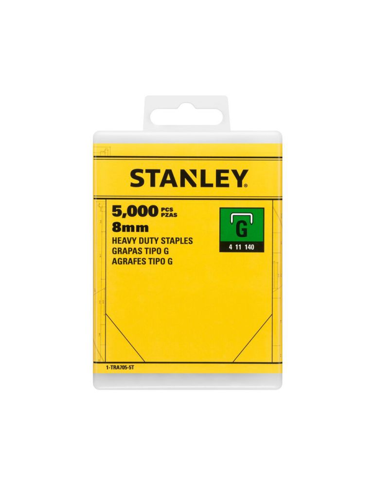 Staples Stanley 1-TRA705-5T, capse pentru aplicatii profesionale, 8mm, 5000 buc tip G 4/11/140, blister