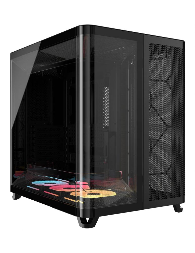 Carcasa Corsair AIR 5400 LX-R RGB LINK, Triple Chamber, Panoramic Glass, Mid-Tower, Negru "CC-9011320-WW" (timbru verde 0.32 lei