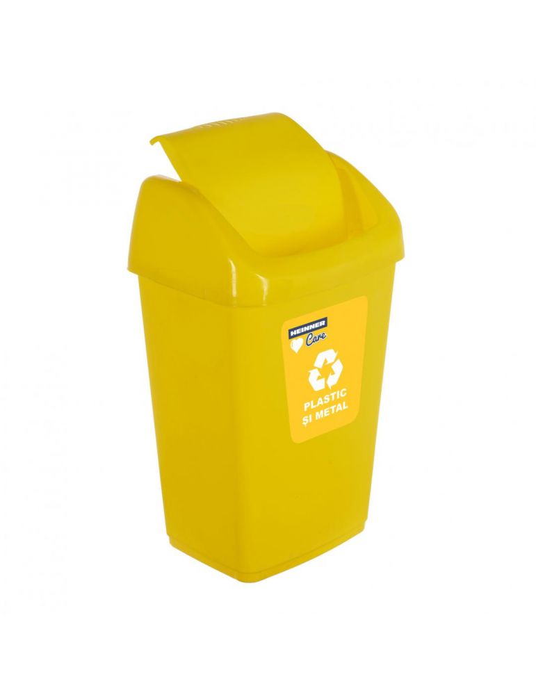 Trash Cans & Wastebaskets COS GUNOI CAPAC BATANT, RECICLARE ECO 35 L, GALBEN , HEINNER CARE