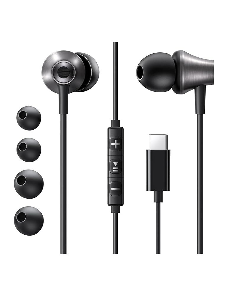 Headphones & Headsets CASTI Ugreen, "EP105", intraauriculare - butoni, pt smartphone, microfon pe fir, conectare prin USB Type-C, lungime cablu 1.2m,