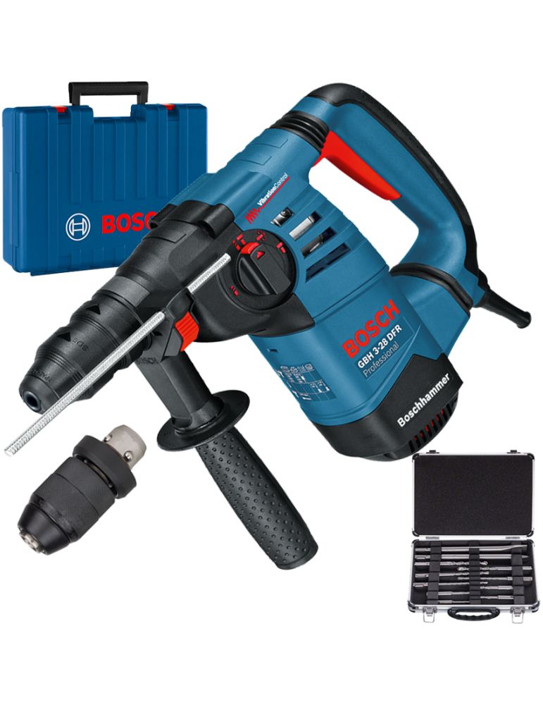 Bosch BOSCH GBH 3-28 DFR Ciocan rotopercutor SDS-plus 800 W, 3.1 J + Set mixt 11 accesorii SDS-PLUS