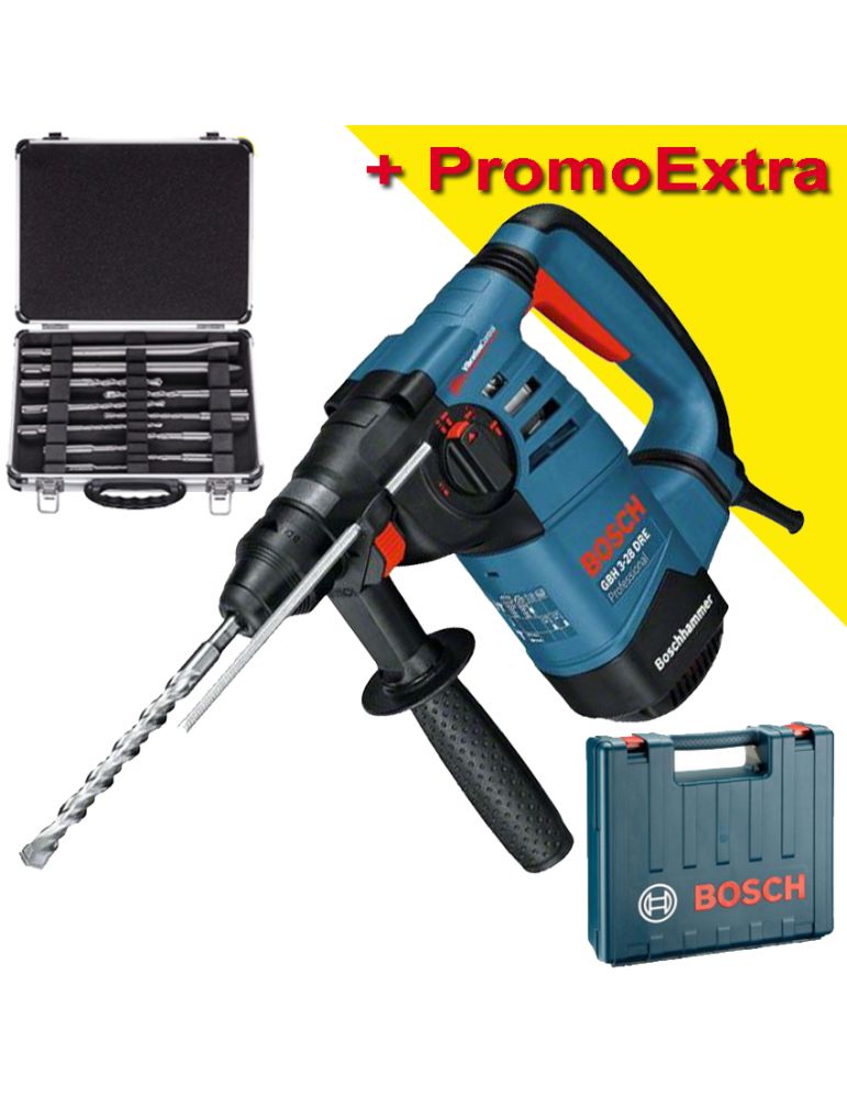 Bosch BOSCH GBH 3-28 DRE Ciocan rotopercutor SDS-plus 800 W, 3.1 J + Set mixt 11 accesorii SDS-PLUS