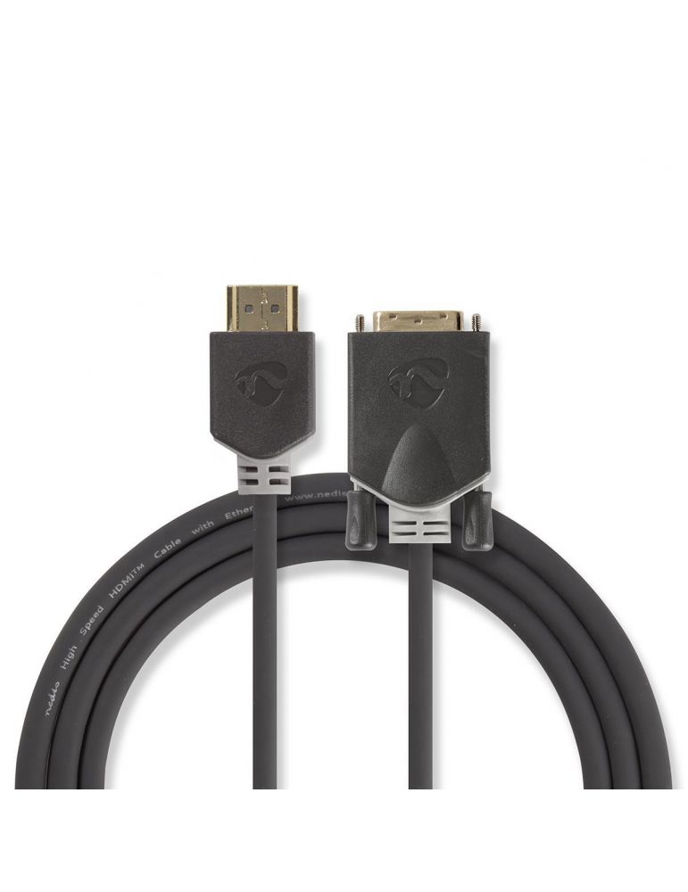 Audio & Video Cables Cablu HDMI - DVI-D 24+1-Pini tata 2m antracit, Nedis
