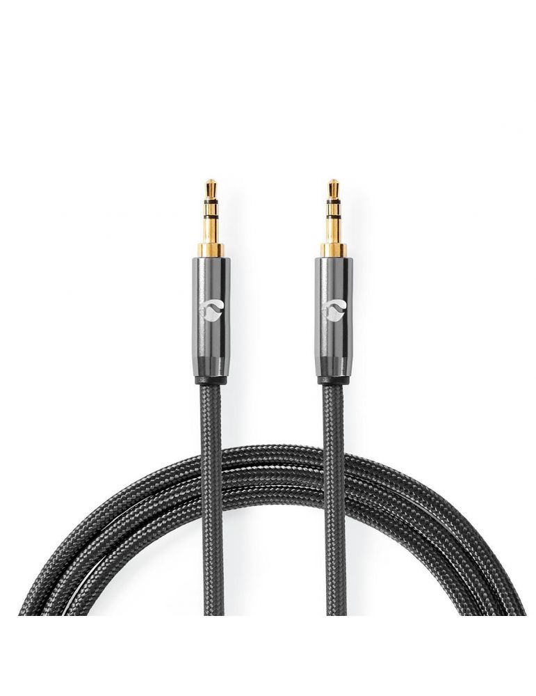 Audio & Video Cables Cablu audio stereo Nedis 3.5 mm tata - 3.5 mm tata, 2m, gri metal