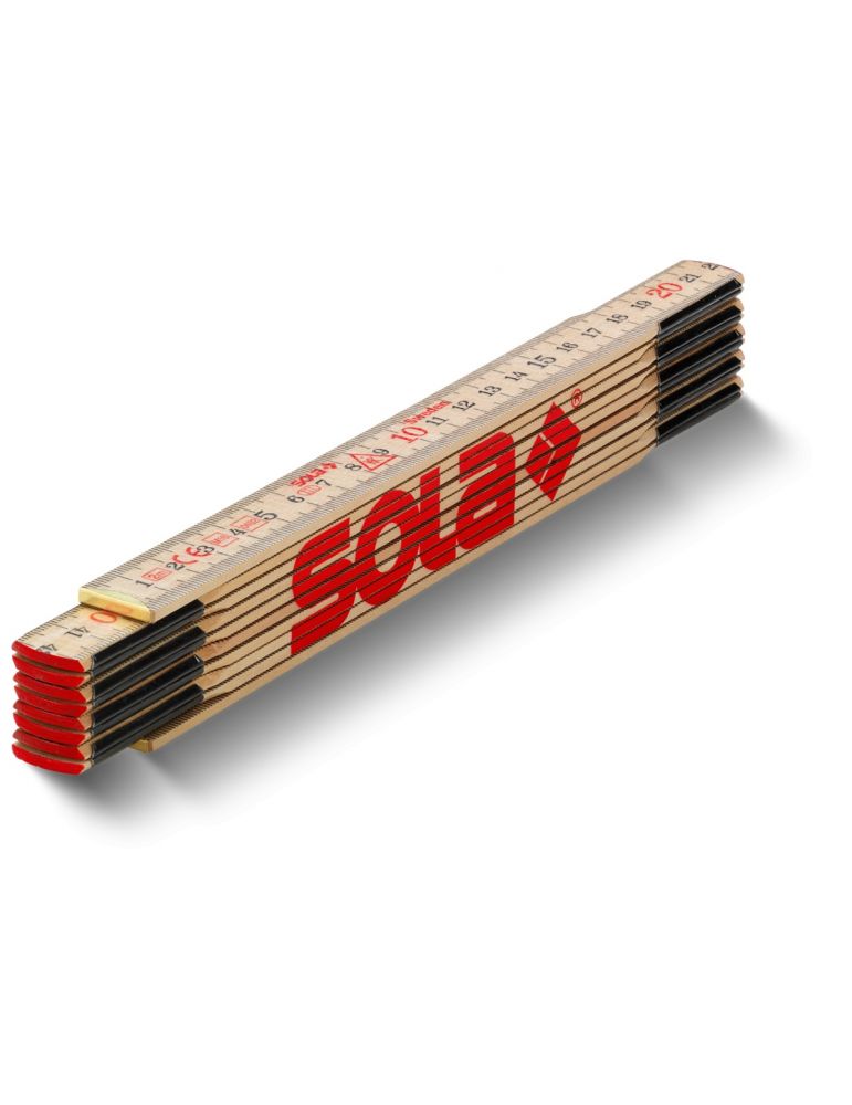 Rulers Metru pliant din lemn natur H 2/10, 2m - Sola-53010101