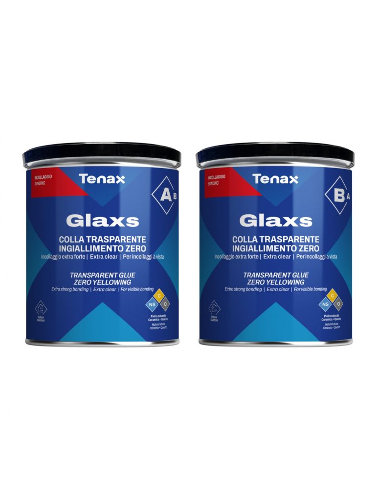 Hardware Glue & Adhesives Adeziv / mastic solid transparent, pt. piatra naturala si quartz - Tenax GLAXS Part A+B (0.9kg + 0.9kg)