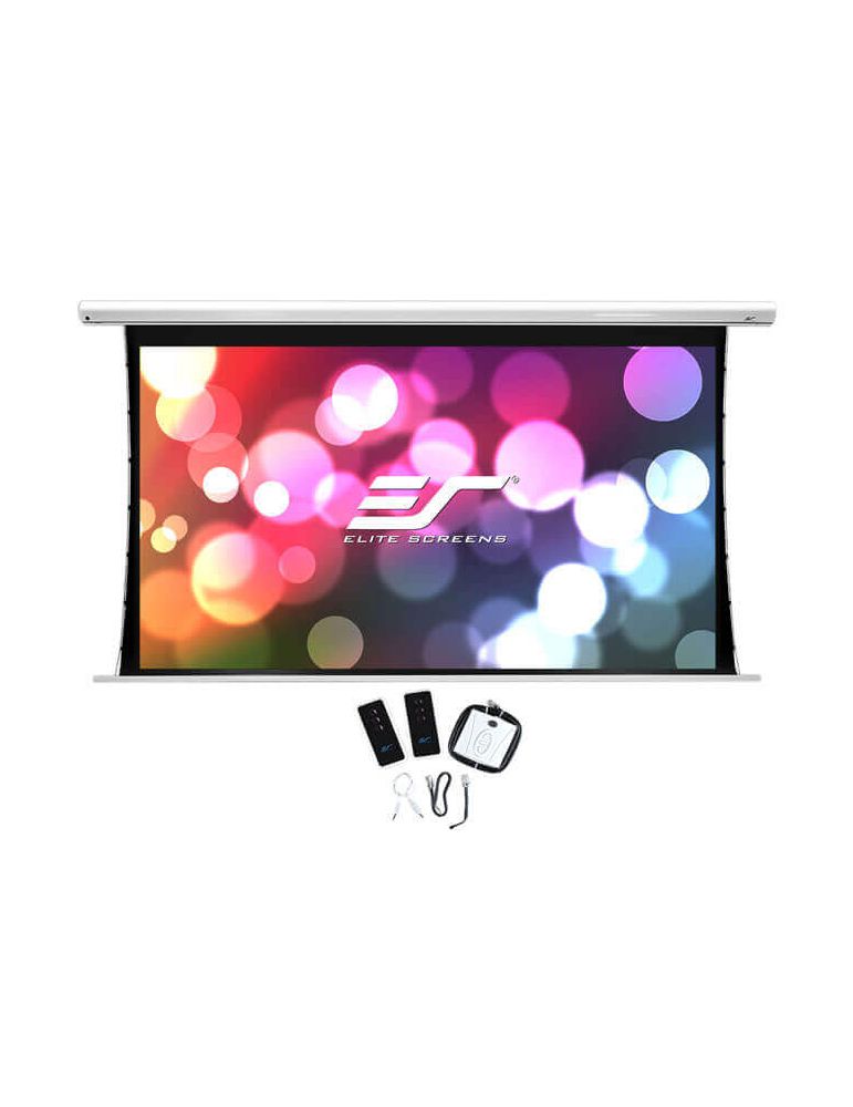 Elitescreens Ecran proiectie electric profesional,perete/tavan, 244 x 137cm, Tensionat, EliteScreens Saker SKT110XHW-E12, format 16:9