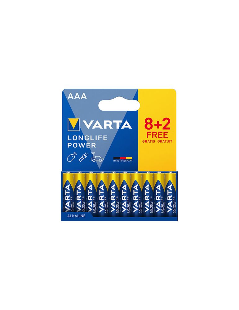 General Purpose Batteries BATERIE ALCALINA LONGLIFE POWER LR03 8+4 VARTA