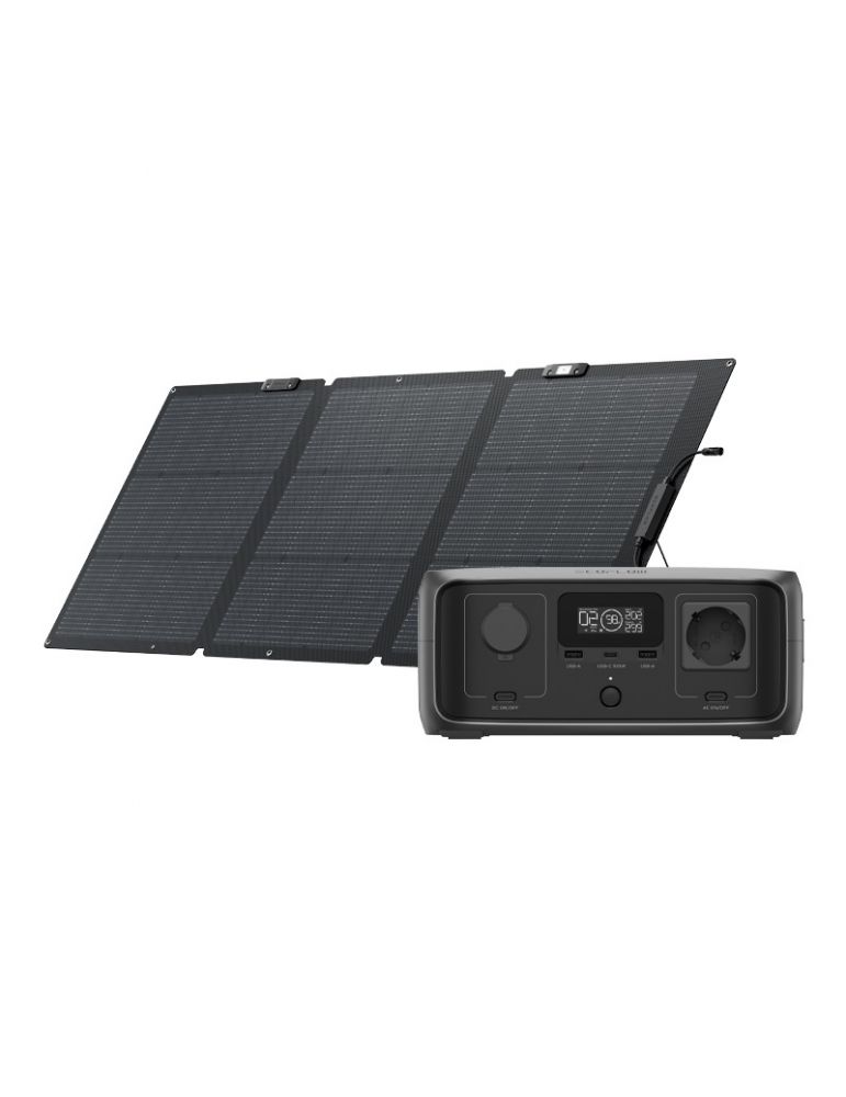 Solar Energy Kits Set: Stație de alimentare EcoFlow River 3 UPS + panou fotovoltaic de 160W.