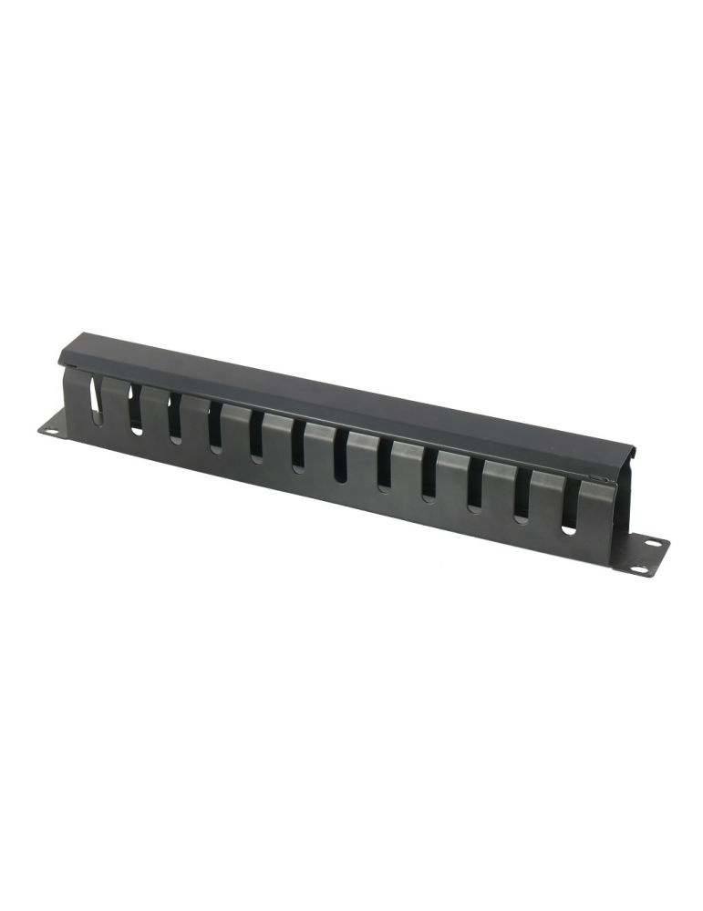 Cable Trays PANOU gestionare cabluri SPACER, tip masca orizontala cu capac, 19 inch, 1U, negru, "SPCM-1UC-BK-03"