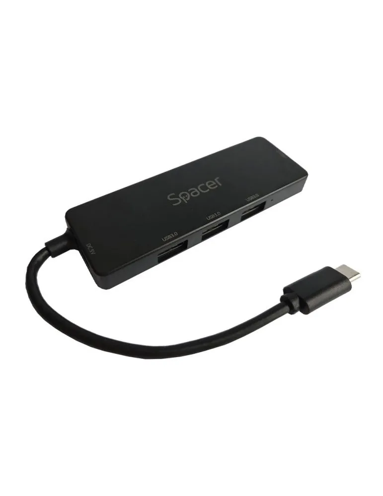 USB & FireWire Hubs HUB extern SPACER, porturi USB:USB 3.0 X 4, 5V in (Type-C), conectare prin TYPE-C, cablu 15cm, ABS, , "SPHB-TYPEC-4U30-09"