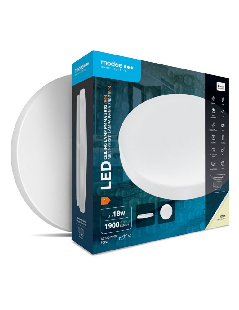 Lighting Fixtures Plafoniera LED rotunda 18W 255mm 4000K 1900lm IP44 Modee ML-CL4000K18W-IP-SR02