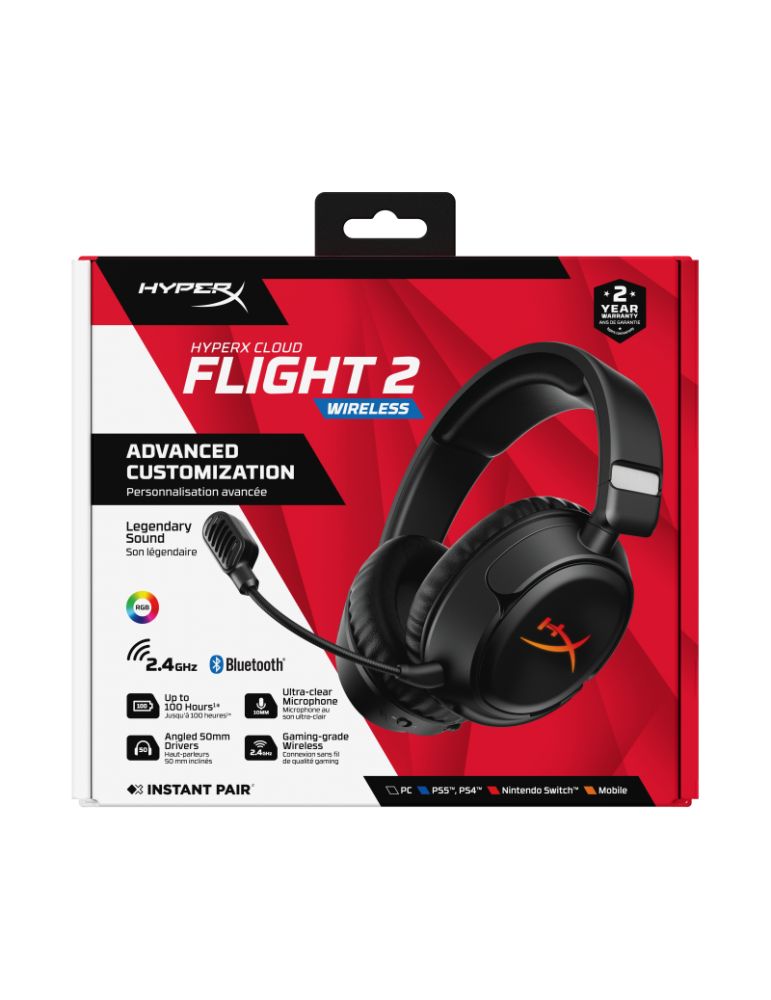 HyperX HyperX Cloud Flight 2 - Căști wireless pentru gaming (Negru)