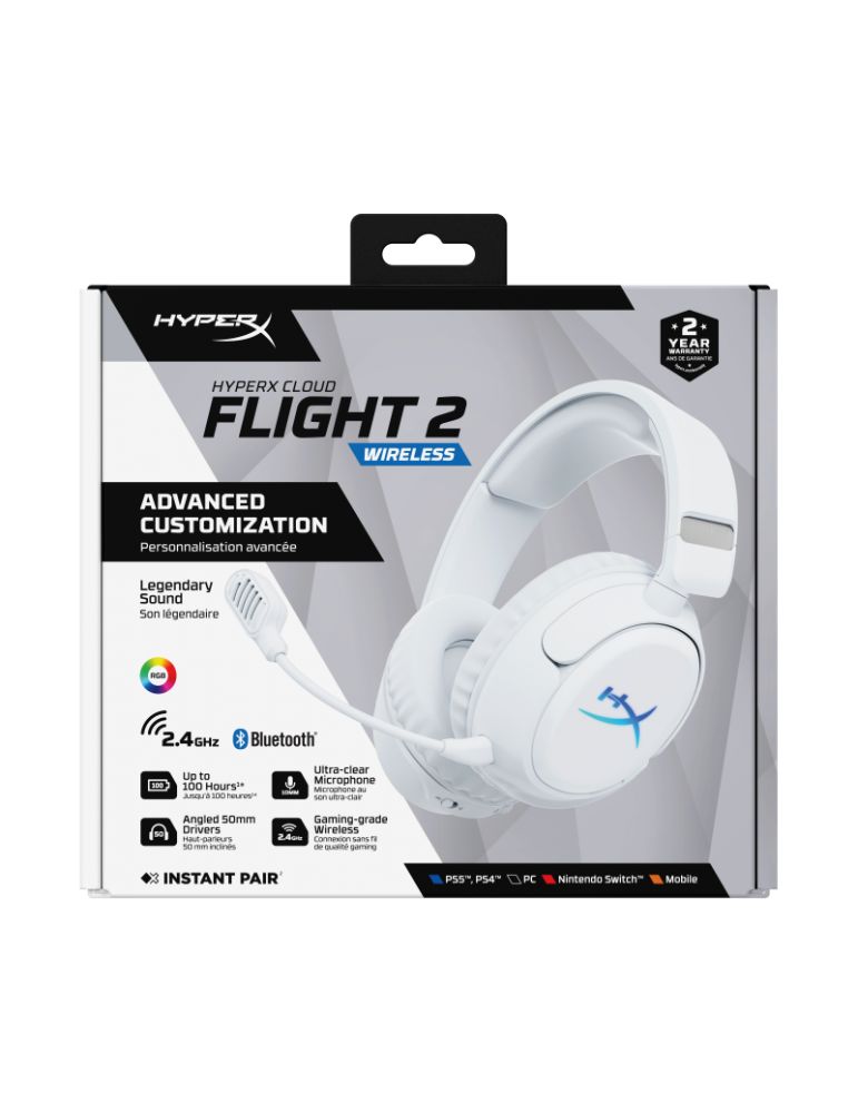 HyperX HyperX Cloud Flight 2 - Căști wireless pentru gaming (Alb)