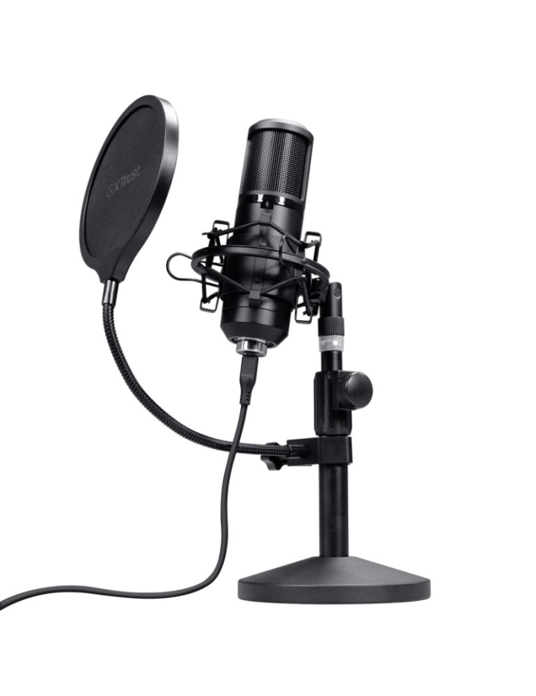 Audio Components Microfon Trust GXT 270 Emita II+ cu suport de masa, negru