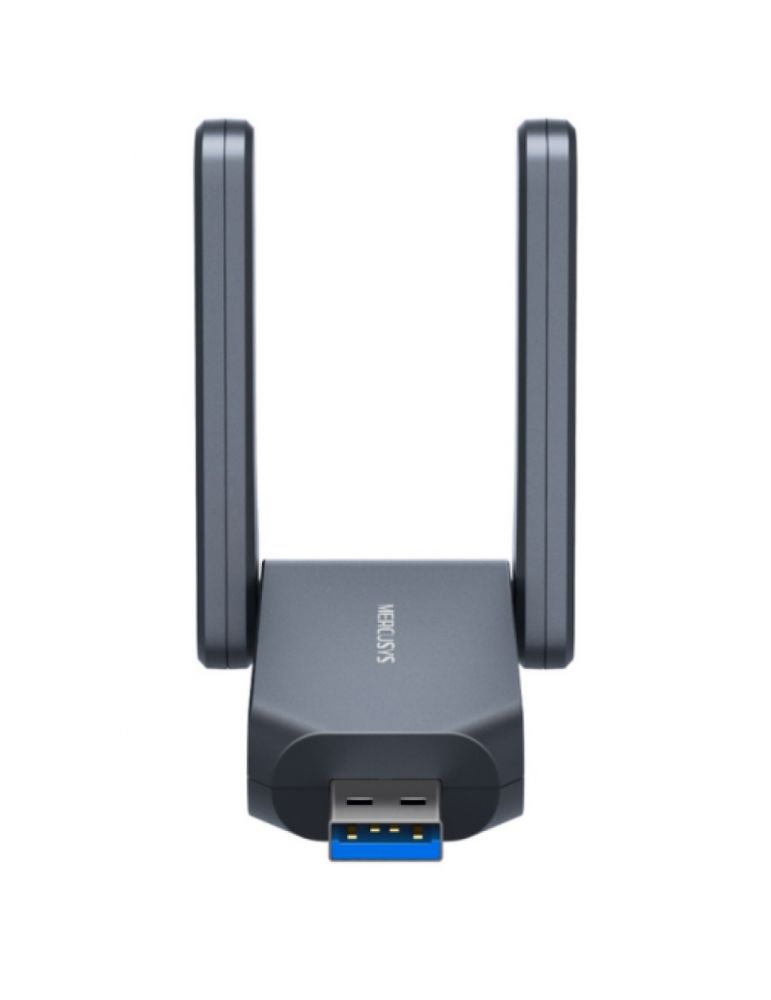 Mercusys BE6500 High Gain Wi-Fi 7 USB Adapter SPEED: 688 Mbps at 2.4 GHz + 2882 Mbps at 5 GHz + 2882 Mbps at 6 GHz SPEC: 2× High Gain Ext
