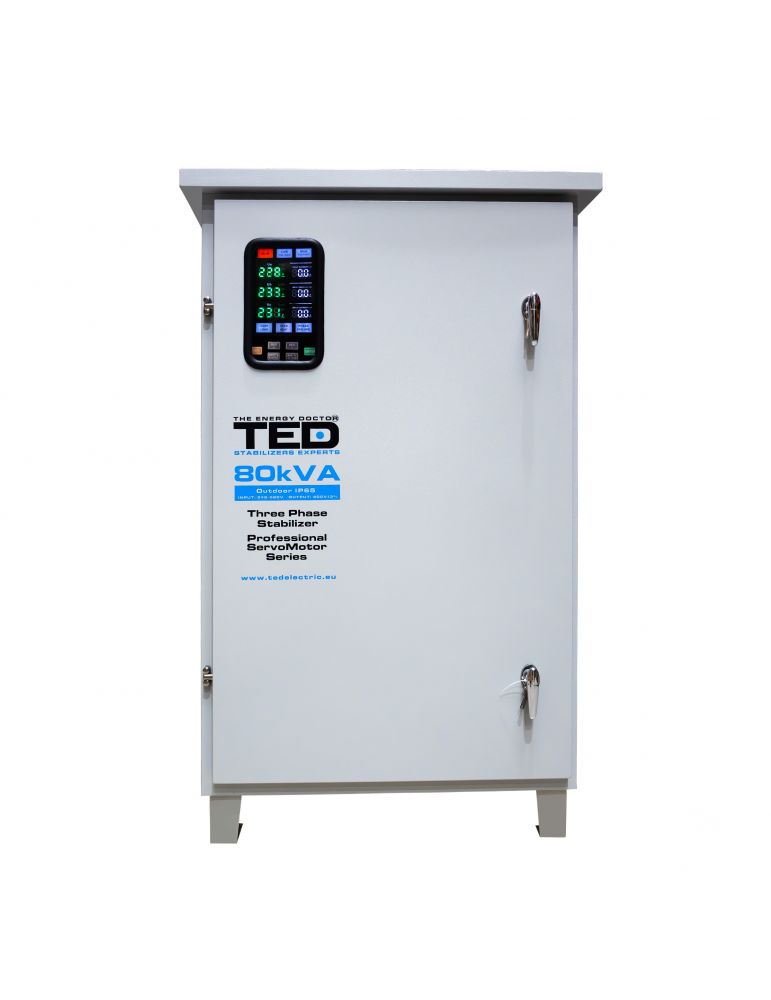 Electrical Motors Stabilizator retea maxim 80KVA-SVC cu servomotor trifazat-trifazat pentru exterior IP65 TED007513