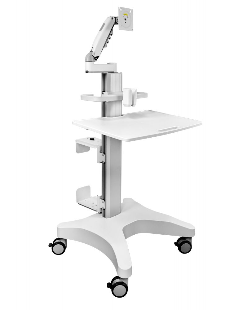 Office Furniture Statie de lucru mobil premium Blackmount MED05-1, 17-32′′, max.8kg, reglabil pe inaltime, alb