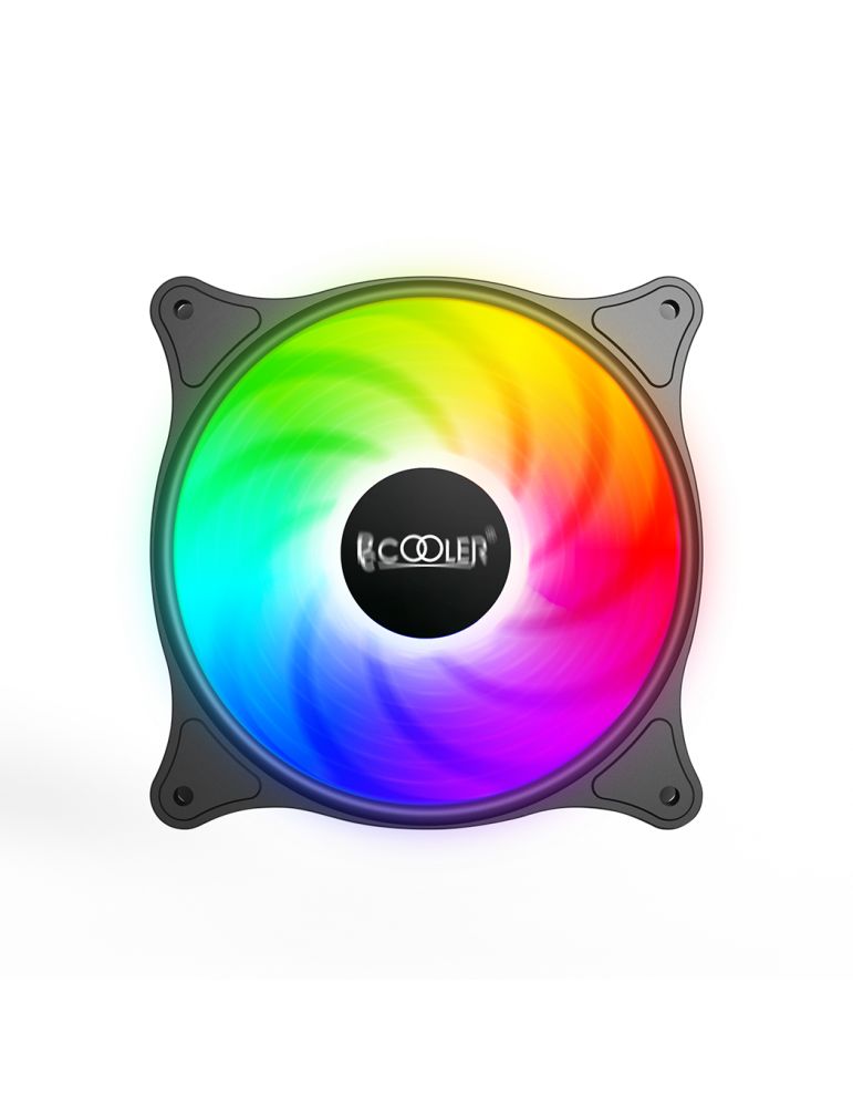 Pccooler VENTILATOR PCCOOLER PC 120x120x25 mm, RGB LED, 3 PIN, Hydro Bearing, fixed LED RGB, 1 buc. in pachet "FX-120-3"