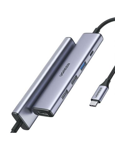 Ugreen 15495 stații de andocare și replicatoare de porturi pentru calculatoare portabile Prin cablu USB 3.2 Gen 1 (3.1 Gen 1) - Tik.ro
